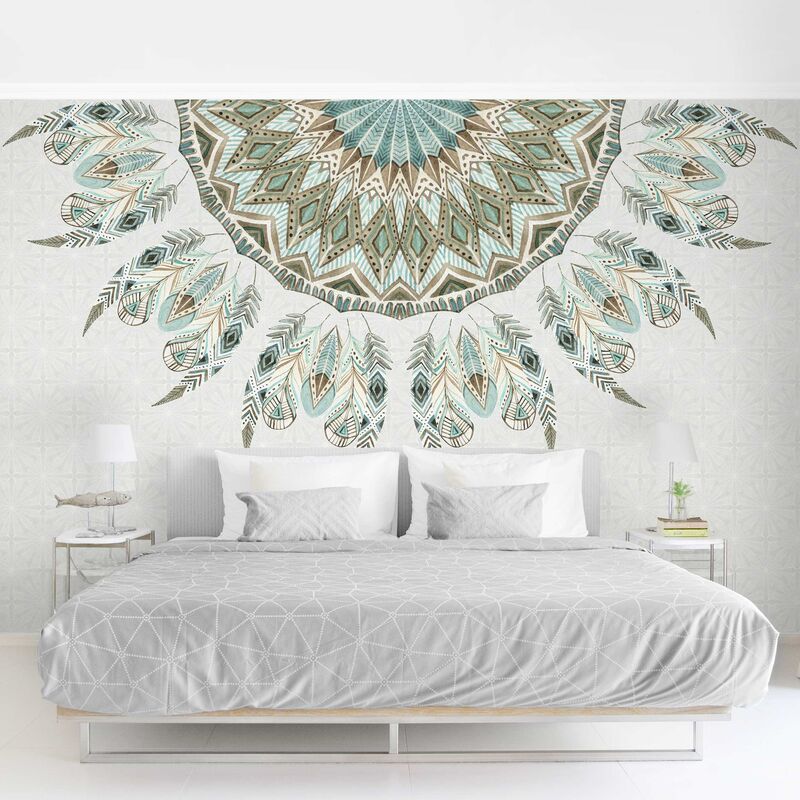 Fotomural - Mandala Watercolor Feathers Semicircular Green Blue - Mural apaisado Dimensión LxA: 320cm x 480cm
Fotomural - Mandala Watercolor Feathers Semicircular Green Blue - Mural apaisado Dimensión LxA: 320cm x 480cm