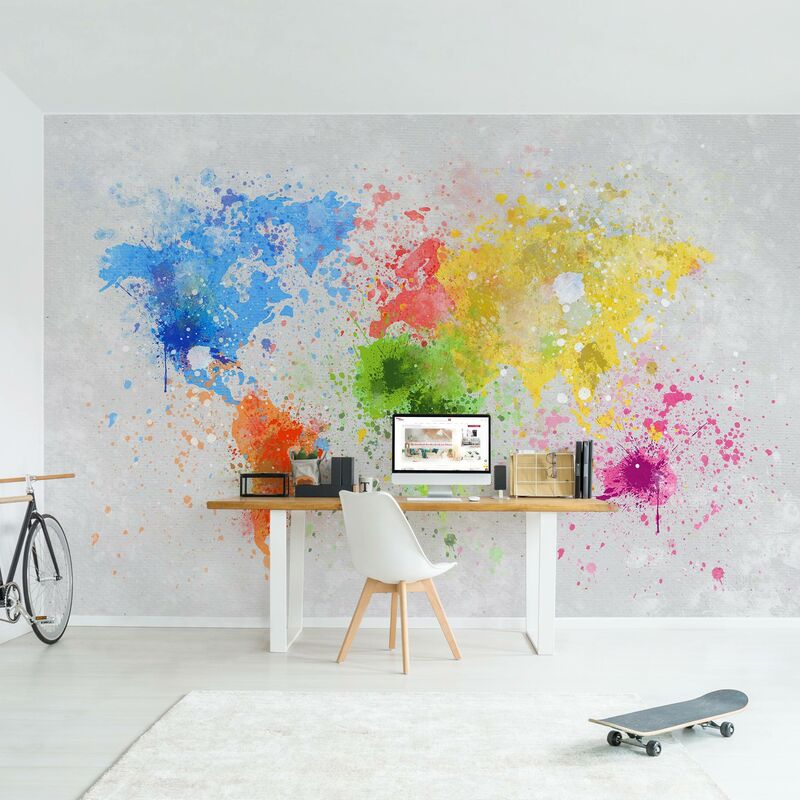 Fotomural Premium - Colorful Splashes World Map - Mural apaisado Dimensión LxA: 190cm x 288cm Material: Premium
Fotomural Premium - Colorful Splashes World Map - Mural apaisado Dimensión LxA: 190cm x 288cm Material: Premium