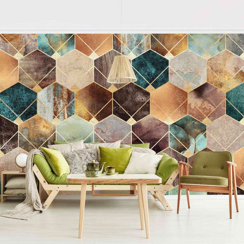 Fotomural - Turquoise Geometry Golden Art Deco - Mural apaisado Dimensión LxA: 225cm x 336cm
Fotomural - Turquoise Geometry Golden Art Deco - Mural apaisado Dimensión LxA: 225cm x 336cm
