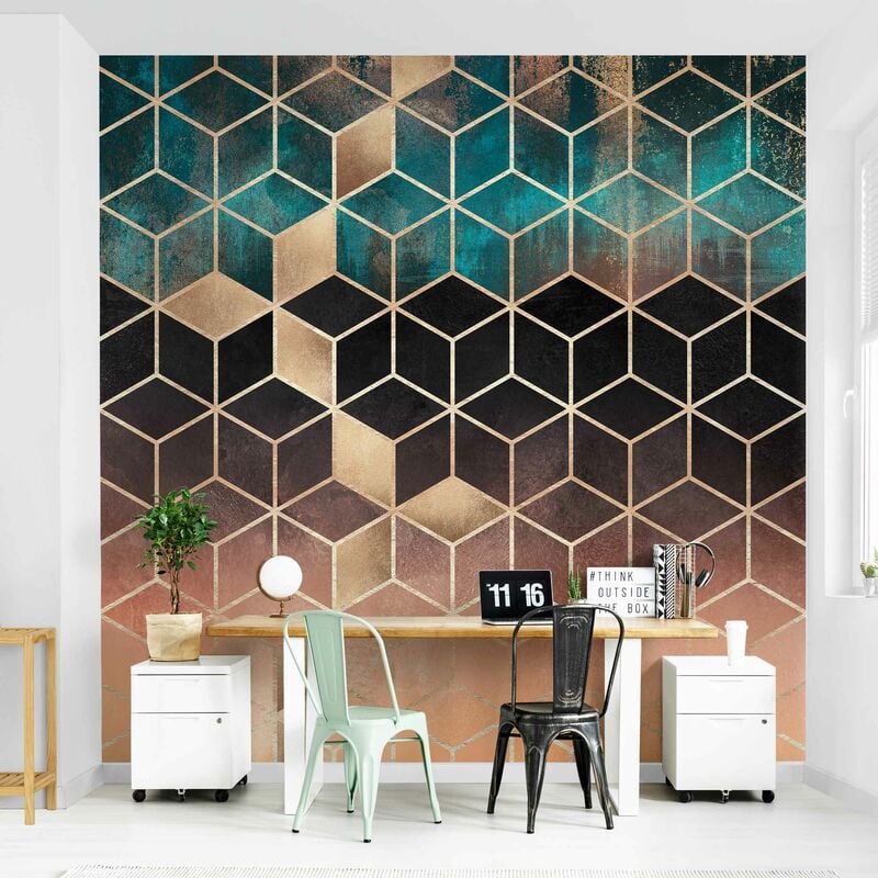 Fotomural - Turquoise Rose Golden Geometry - Mural cuadrado Dimensión LxA: 240cm x 240cm
Fotomural - Turquoise Rose Golden Geometry - Mural cuadrado Dimensión LxA: 240cm x 240cm