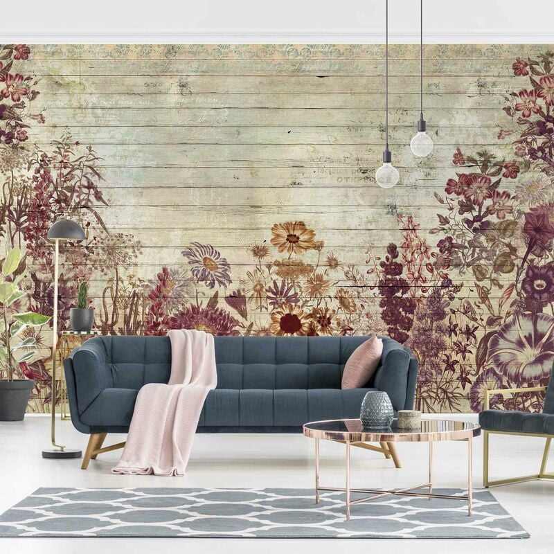 Fotomural - Vintage Floral Wood Look - Mural apaisado Dimensión LxA: 255cm x 384cm
Fotomural - Vintage Floral Wood Look - Mural apaisado Dimensión LxA: 255cm x 384cm