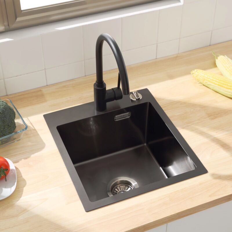 Fregadero 1 lavabo 40 × 45 cm Fregadero de cocina empotrado o empotrado, con rebosadero y kit de sifón automático, antracita - Cecipa
Fregadero 1 lavabo 40 × 45 cm Fregadero de cocina empotrado o empotrado, con rebosadero y kit de sifón automático, antracita - Cecipa