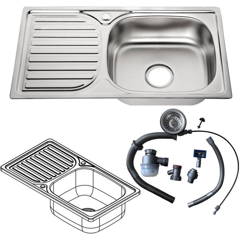 Fregadero de cocina de Acero inoxidable plano encastrado con un seno Lavamanos empotrado Accesorios para fregadero
Fregadero de cocina de Acero inoxidable plano encastrado con un seno Lavamanos empotrado Accesorios para fregadero