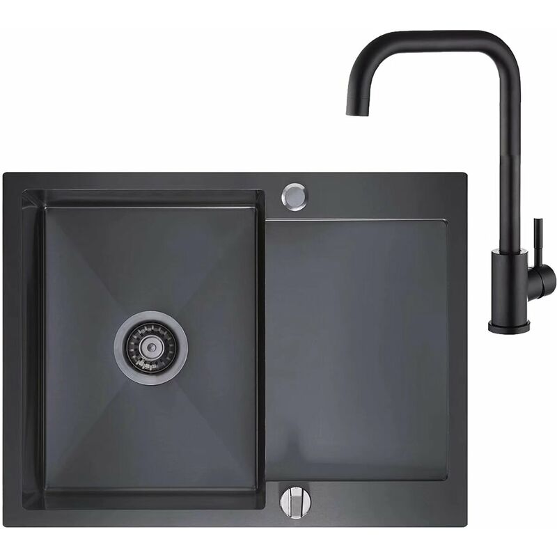 Fregadero de Cocina 1 Bandeja de Goteo Reversible 60 × 45 cm + Grifo de Cocina Negro Fregadero de acero inoxidable Al menos 40 cm de la base del
Fregadero de Cocina 1 Bandeja de Goteo Reversible 60 × 45 cm + Grifo de Cocina Negro Fregadero de acero inoxidable Al menos 40 cm de la base del
