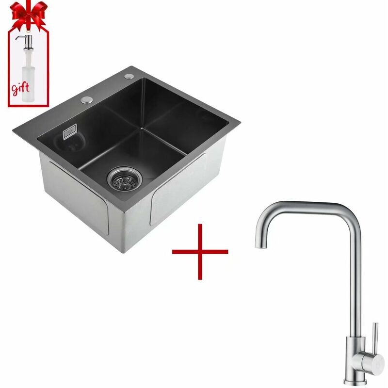 Fregadero de Cocina de 1 Lavabo Negro con Grifo de Cocina 7 Forma, Giratorio 360 ° con Aireador Extraíble, Fregadero de Cocina 50 × 45 CM Con
Fregadero de Cocina de 1 Lavabo Negro con Grifo de Cocina 7 Forma, Giratorio 360 ° con Aireador Extraíble, Fregadero de Cocina 50 × 45 CM Con