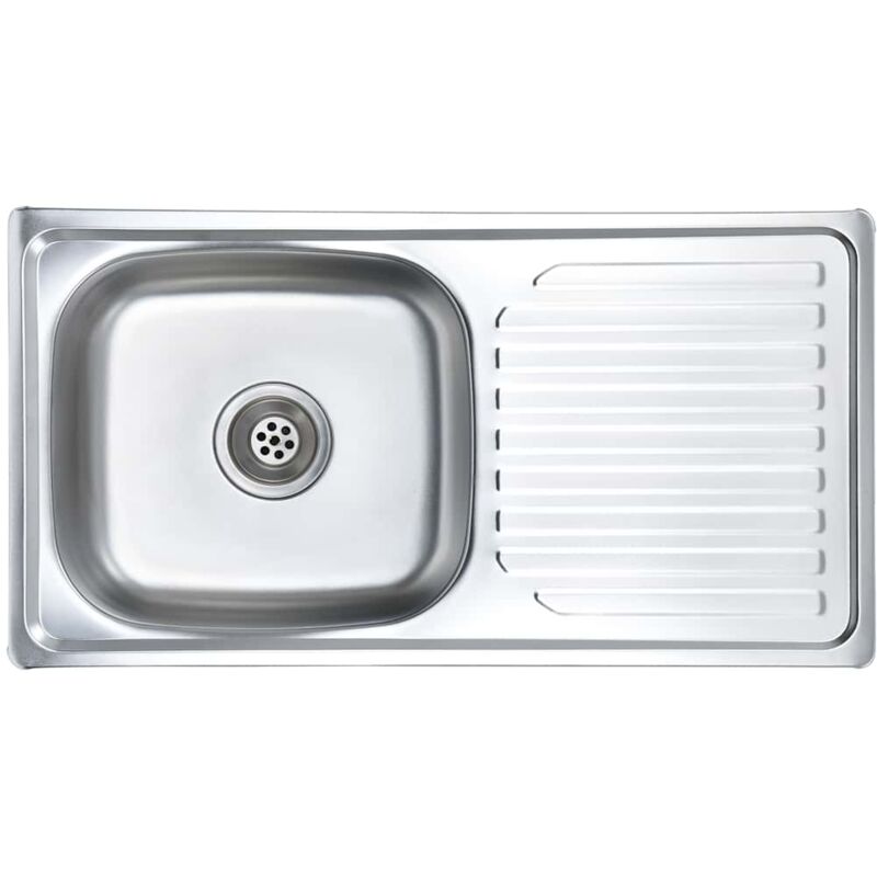 Fregadero de cocina con colador y sifón de acero inoxidable - Plateado - Vidaxl
Fregadero de cocina con colador y sifón de acero inoxidable - Plateado - Vidaxl