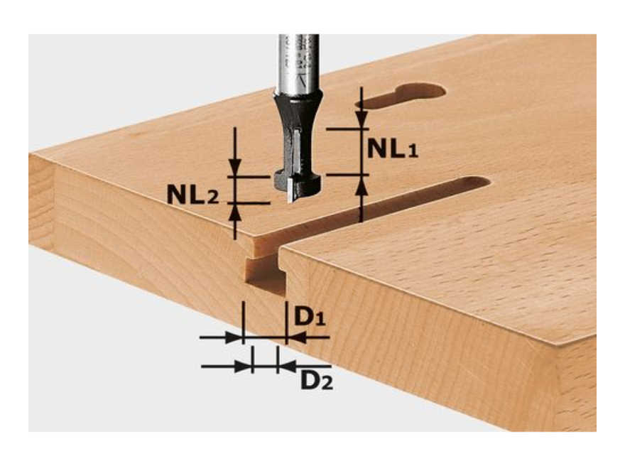 Fresa Para Ranuras En T Hw V Stago Mm Hw S D Nl Festool