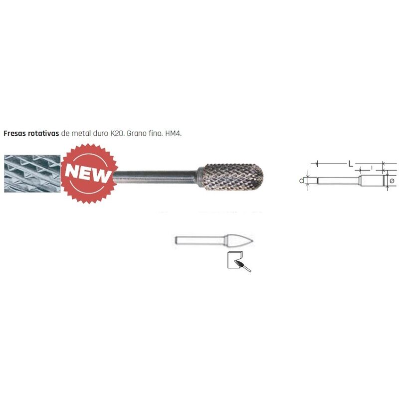 Fresas rotativas de metal duro K20. Grano fino. HM4. Diámetro 12mm. METALWORKS 7602000412
Fresas rotativas de metal duro K20. Grano fino. HM4. Diámetro 12mm. METALWORKS 7602000412