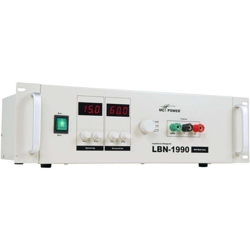Fuente de alimentación McPower '' LBN-1990 '' 19 '', 3 rangos ajustables 0-15V, 0-30V, 0-60V, 900W, max.60A
Fuente de alimentación McPower '' LBN-1990 '' 19 '', 3 rangos ajustables 0-15V, 0-30V, 0-60V, 900W, max.60A