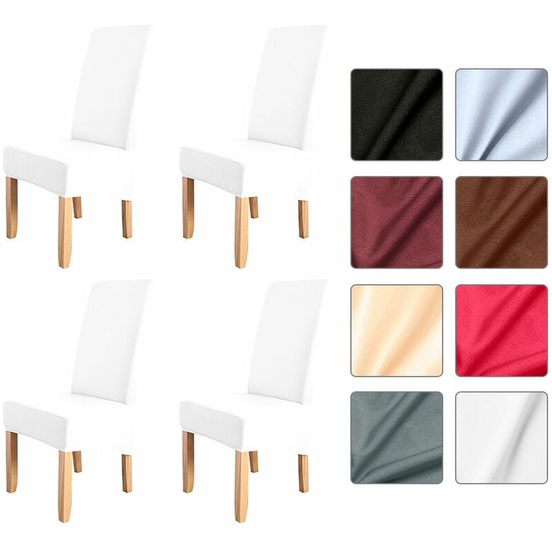 Funda de silla de color solido 4pcs, protector de silla elastico antideslizante extraible lavable,blanco
Funda de silla de color solido 4pcs, protector de silla elastico antideslizante extraible lavable,blanco