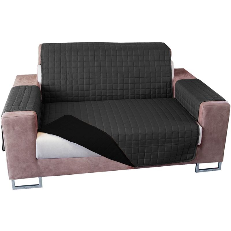Wellhome - Funda de sofá VERSATILE antimanchas reversible 2 Plazas Gris oscuro y Negro
Wellhome - Funda de sofá VERSATILE antimanchas reversible 2 Plazas Gris oscuro y Negro