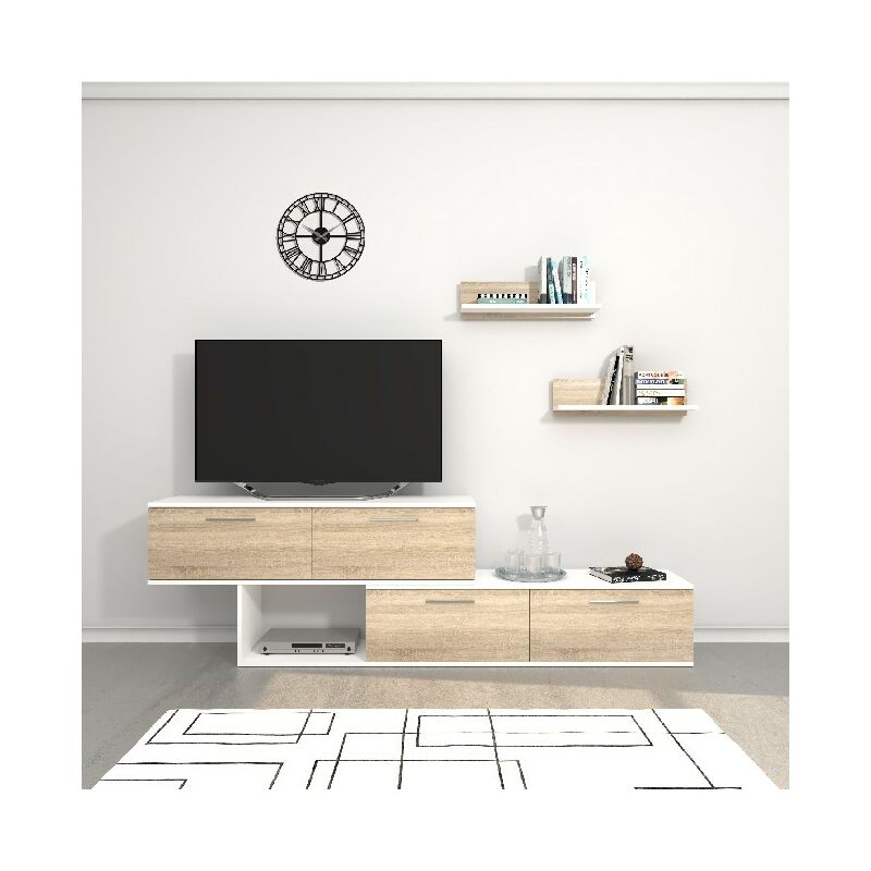 Gabinete de TV Antipodi - con Puertas, Estantes, Armarios - Salon - Blanco, Sonoma en Aglomerado de melamina, 200 x 30 x 60 cm
Gabinete de TV Antipodi - con Puertas, Estantes, Armarios - Salon - Blanco, Sonoma en Aglomerado de melamina, 200 x 30 x 60 cm