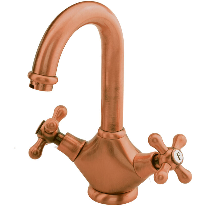 1929 6203341 GRIFO DE LAVABO BIMANDO ENVEJECIDO COBRE CON DESAGÜE AUTOMÁTICO - Galindo 
1929 6203341 GRIFO DE LAVABO BIMANDO ENVEJECIDO COBRE CON DESAGÜE AUTOMÁTICO - Galindo