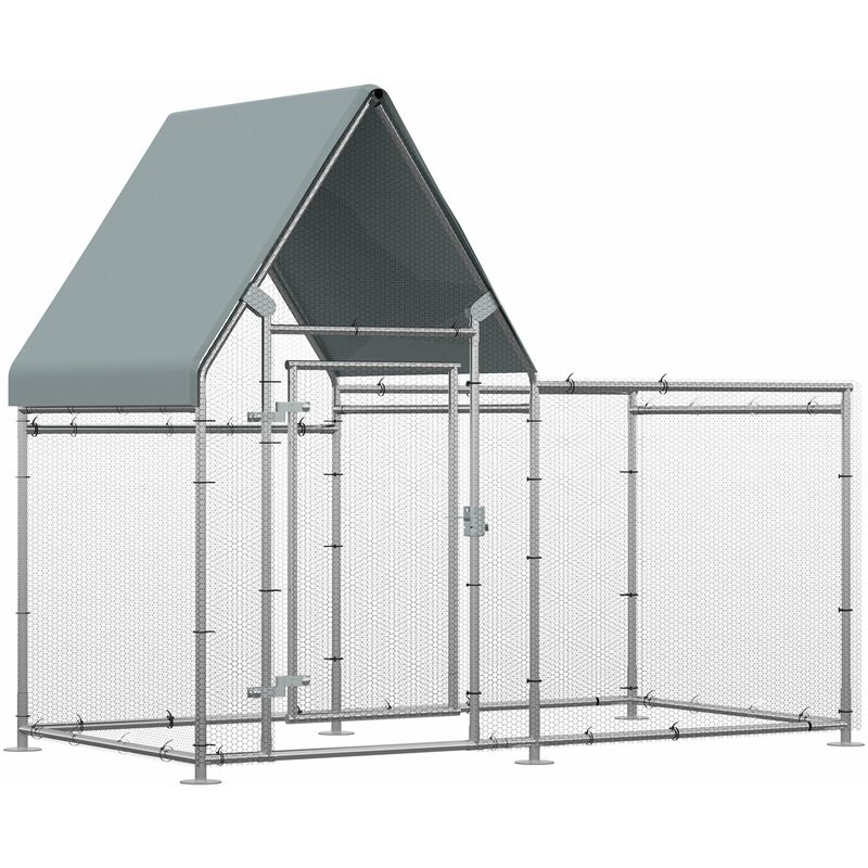 Pawhut - Gallinero de Exterior Grande 2x1,05x1,72 m con Tejado de Tela Oxford Jaula de Acero Galvanizado para Gallinas Conejos Aves de Corral con
Pawhut - Gallinero de Exterior Grande 2x1,05x1,72 m con Tejado de Tela Oxford Jaula de Acero Galvanizado para Gallinas Conejos Aves de Corral con
