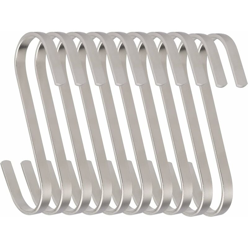 Zqyrlar - Ganchos en S de 11 cm, grandes, planos, en S, gancho para colgar de acero inoxidable, para utensilios de cocina, toallas, ropa, plantas,
Zqyrlar - Ganchos en S de 11 cm, grandes, planos, en S, gancho para colgar de acero inoxidable, para utensilios de cocina, toallas, ropa, plantas,