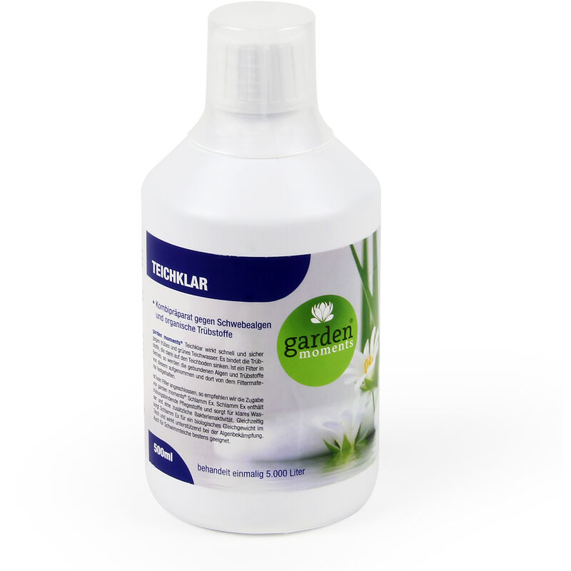 garden moments Estanque Claro 500ml, ayuda contra agua verde/marrón en estanques, antialgas
garden moments Estanque Claro 500ml, ayuda contra agua verde/marrón en estanques, antialgas