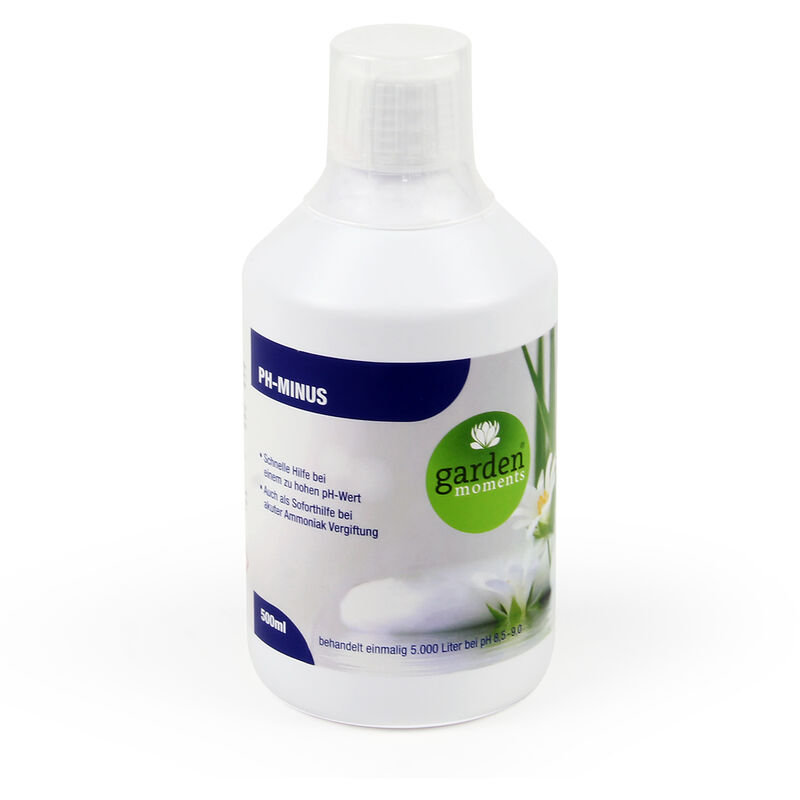 garden moments pH Minus 500ml, tratamiento para 5000l de agua de estanque, reductor de pH
garden moments pH Minus 500ml, tratamiento para 5000l de agua de estanque, reductor de pH