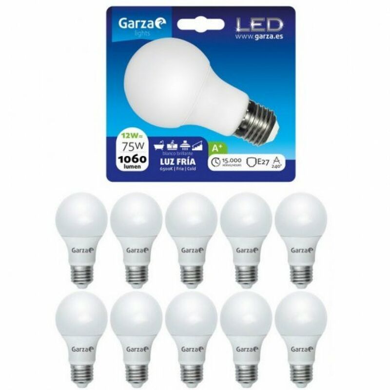Garza - Bombilla LED de bajo consumo estandar A60 E27 de 1060LM y 12W de potencia equivalente a 75W y temperatura blanco frío 6.500K 15.000H duración
Garza - Bombilla LED de bajo consumo estandar A60 E27 de 1060LM y 12W de potencia equivalente a 75W y temperatura blanco frío 6.500K 15.000H duración