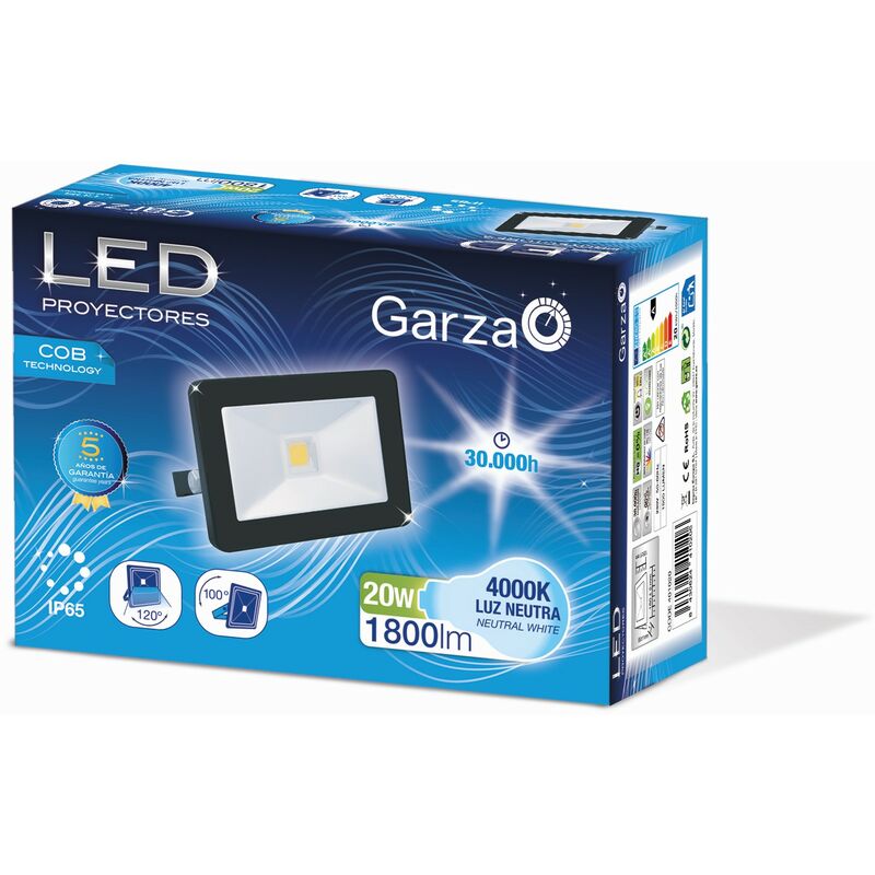 Garza Lighting Outdoor - Foco Proyector LED Exterior IP65 COB , 20W , Luz Neutra 4000K , Negro
Garza Lighting Outdoor - Foco Proyector LED Exterior IP65 COB , 20W , Luz Neutra 4000K , Negro