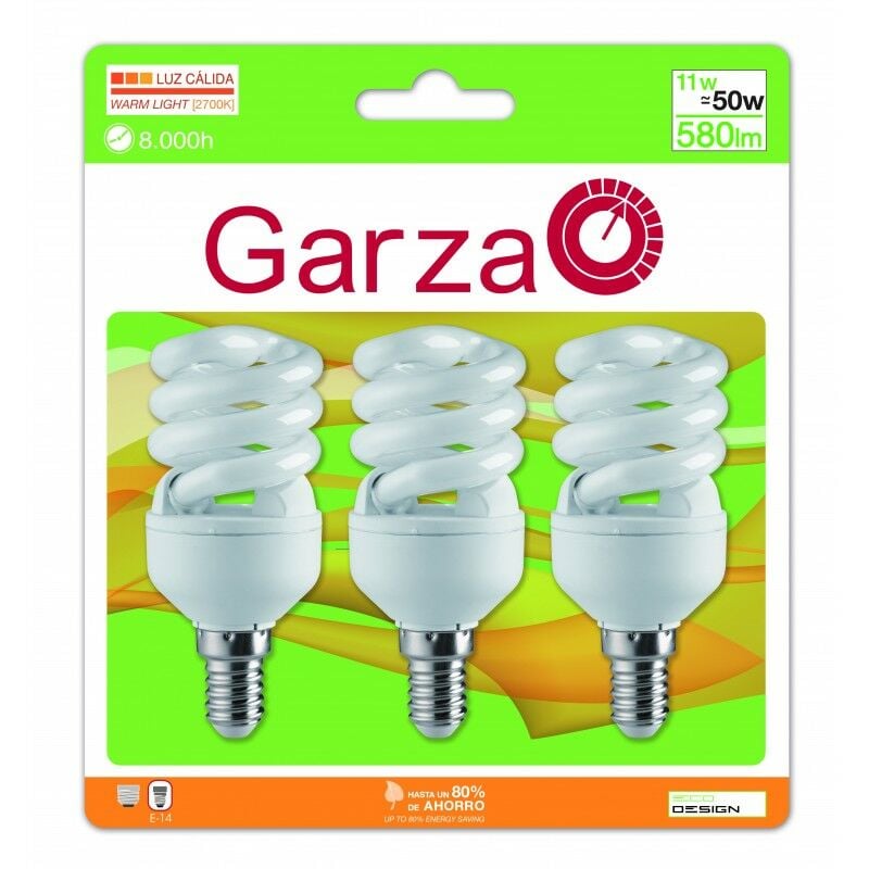 Pack de 15 unidades - Bombillas de Ahorro, formato Espiral T2, casquillo E14, potencia 11W
Pack de 15 unidades - Bombillas de Ahorro, formato Espiral T2, casquillo E14, potencia 11W