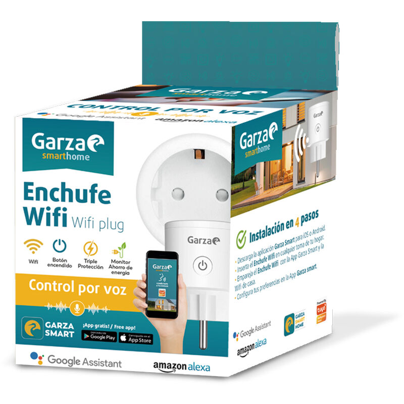 Garza SmartHome - Pack 4 Enchufes inteligentes wifi compatible con Alexa y Google Home. Enchufe por control remoto y programable controlable a través
Garza SmartHome - Pack 4 Enchufes inteligentes wifi compatible con Alexa y Google Home. Enchufe por control remoto y programable controlable a través