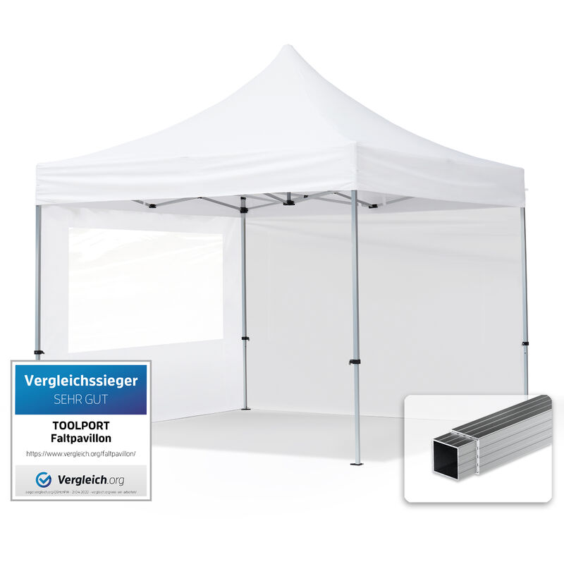 Gazebo Pieghevole Giardino 3x3m - 2 laterali Alluminio Telo PES300 100% Impermeabile Padiglione Mercati Sagre bianco - bianco
Gazebo Pieghevole Giardino 3x3m - 2 laterali Alluminio Telo PES300 100% Impermeabile Padiglione Mercati Sagre bianco - bianco
