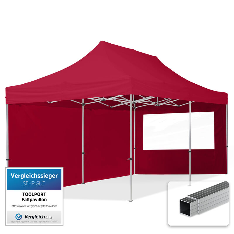 Gazebo Pieghevole Giardino 3x6m - 2 laterali Alluminio Telo PES300 100% Impermeabile Padiglione Mercati Sagre rosso - rosso
Gazebo Pieghevole Giardino 3x6m - 2 laterali Alluminio Telo PES300 100% Impermeabile Padiglione Mercati Sagre rosso - rosso