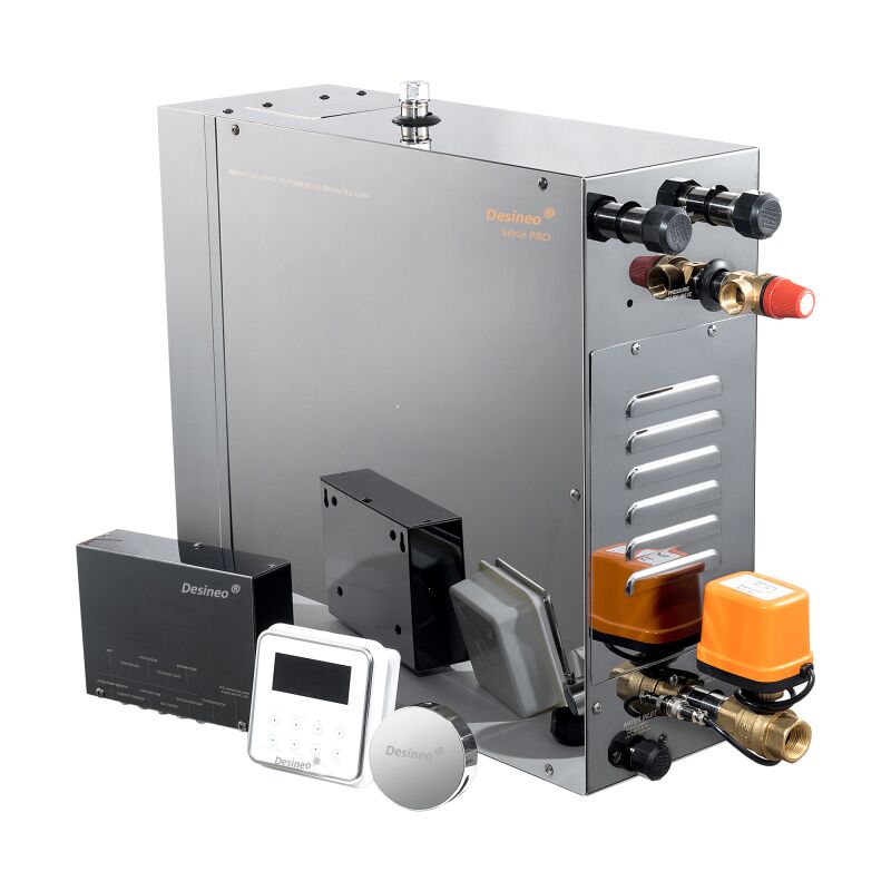Generador de vapor para Hammam 24Kw Desineo Series Pro premium premium opciones completas y drenaje automático
Generador de vapor para Hammam 24Kw Desineo Series Pro premium premium opciones completas y drenaje automático