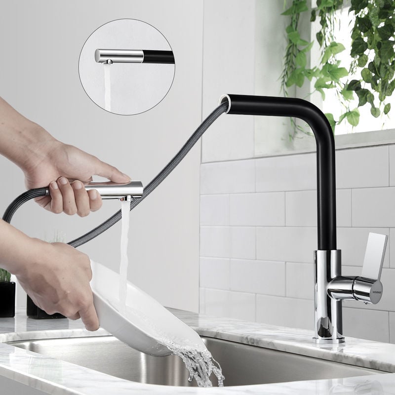 Grifo de Cocina Negro, Grifo Giratorio de 360 ° Cocina Extensible, Grifo de Lavabo WOOHSE con Ducha, Grifo Mezclador de Una Sola Palanca Cocina de
Grifo de Cocina Negro, Grifo Giratorio de 360 ° Cocina Extensible, Grifo de Lavabo WOOHSE con Ducha, Grifo Mezclador de Una Sola Palanca Cocina de