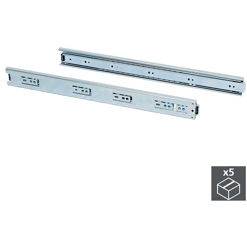 Juego de guías para cajones, de bolas, 45x 250 mm, extracción total, Cincado, 5 ud.
Juego de guías para cajones, de bolas, 45x 250 mm, extracción total, Cincado, 5 ud.