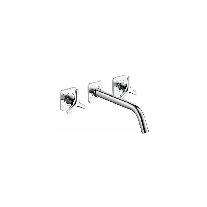 Juego de extremos, lavabo de pared con 3 orificios, asas en forma de estrella, caño de 226 mm, desagüe libre cromado
Juego de extremos, lavabo de pared con 3 orificios, asas en forma de estrella, caño de 226 mm, desagüe libre cromado