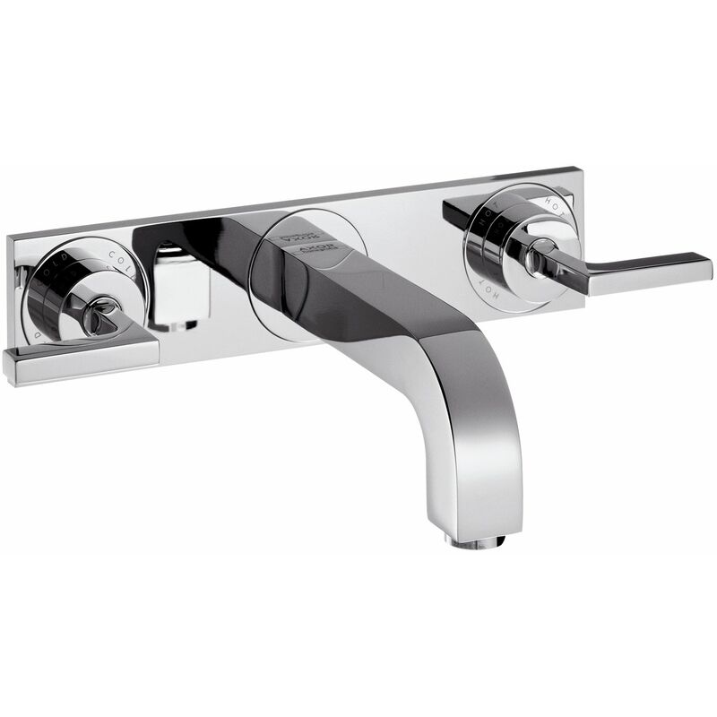 AXOR Citterio Mezclador de lavabo de 3 agujeros empotrado, caño 222mm, manijas de palanca, placa para montaje en pared, color: cromado - 39148000
AXOR Citterio Mezclador de lavabo de 3 agujeros empotrado, caño 222mm, manijas de palanca, placa para montaje en pared, color: cromado - 39148000