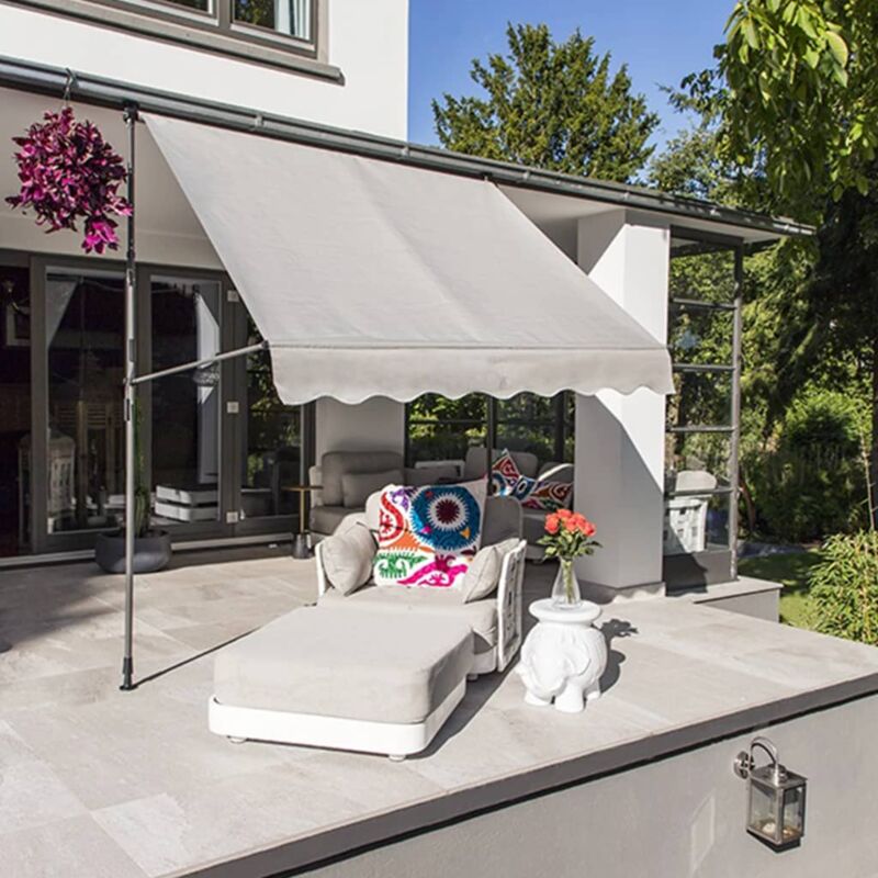Toldo móvil gris 200x120 cm - Gris - HI