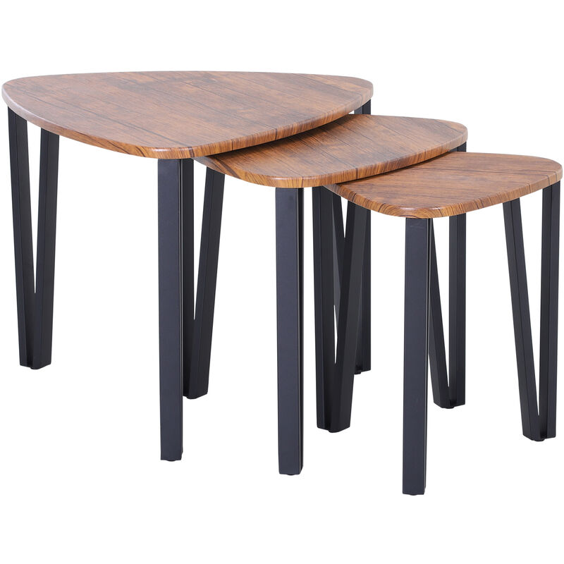 Homcom - 3 Mesitas de Café Moderno Nido Mesa Auxiliar con Patas Metálicas para Salón - Nogal, negro
Homcom - 3 Mesitas de Café Moderno Nido Mesa Auxiliar con Patas Metálicas para Salón - Nogal, negro