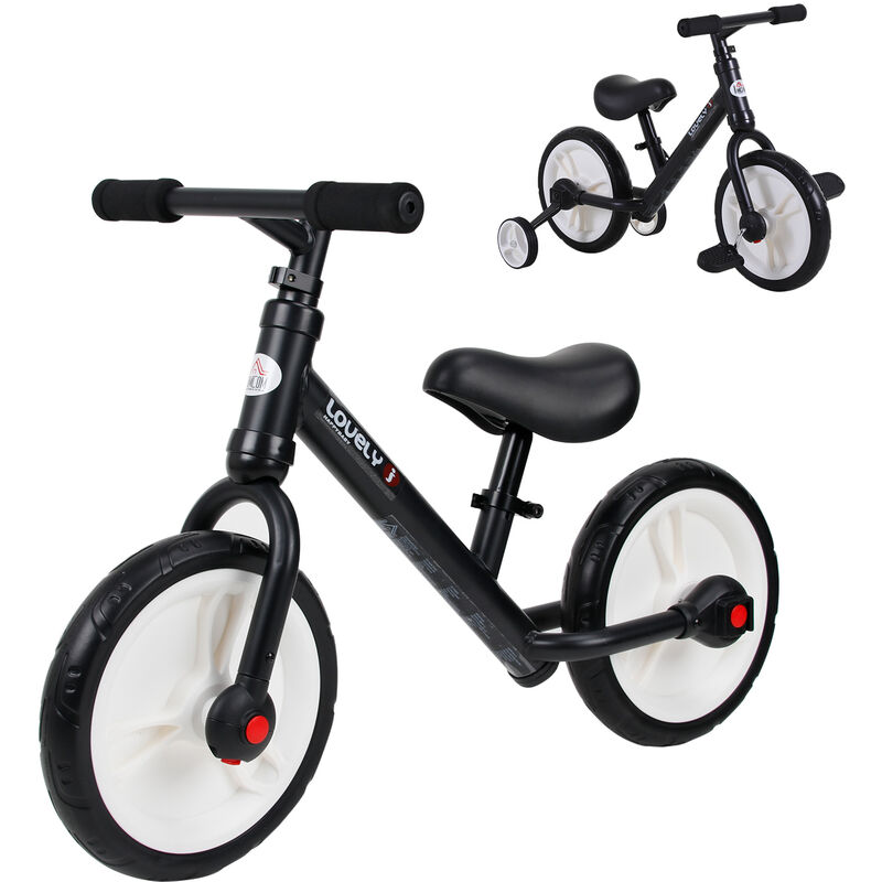 Bicicleta de Equilibrio con Pedales y Ruedas Entrenamiento Extraíbles Negro - negro
Bicicleta de Equilibrio con Pedales y Ruedas Entrenamiento Extraíbles Negro - negro