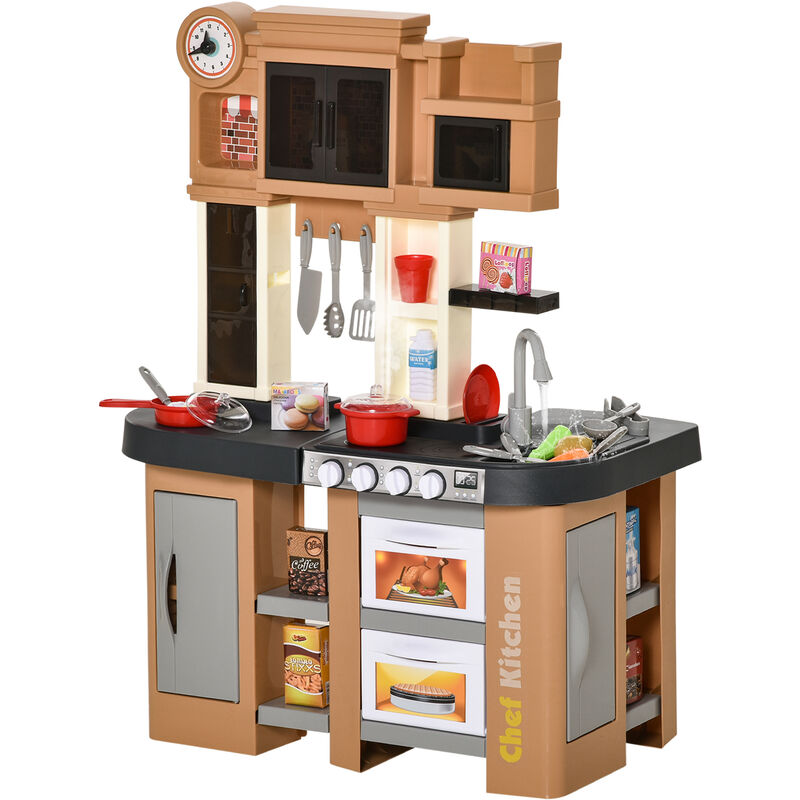 Homcom - Cocina de Juguete 58 Piezas para Niños de +3 Años Cocinita de Juguete con Luz Sonidos Fregadero Grifo Eléctrico Refrigerador y Horno
Homcom - Cocina de Juguete 58 Piezas para Niños de +3 Años Cocinita de Juguete con Luz Sonidos Fregadero Grifo Eléctrico Refrigerador y Horno