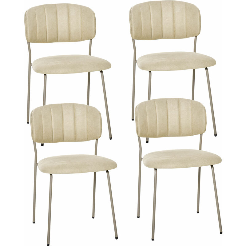 Juego de 4 Sillas de Comedor Apilables con Patas de Metal Moderno para Cocina Bar Restaurante Carga Máx. 100 kg 49,5x55x81 cm Beige - Beige
Juego de 4 Sillas de Comedor Apilables con Patas de Metal Moderno para Cocina Bar Restaurante Carga Máx. 100 kg 49,5x55x81 cm Beige - Beige