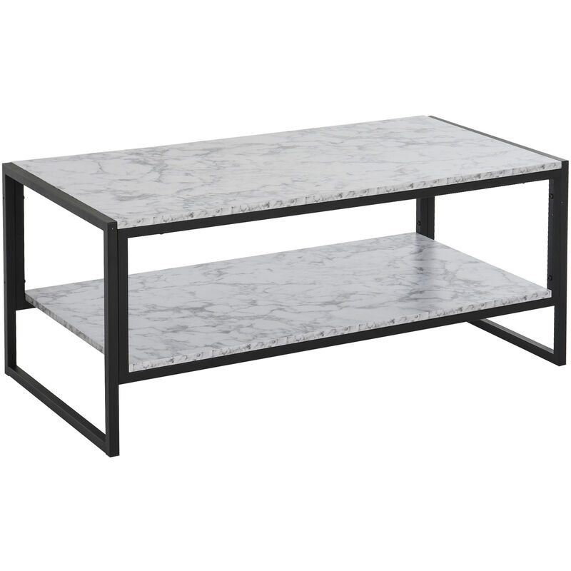 Mesa de Café Minimalista Efecto Mármol con Estante Adicional 106x50x47 Blanco - blanco y negro
Mesa de Café Minimalista Efecto Mármol con Estante Adicional 106x50x47 Blanco - blanco y negro