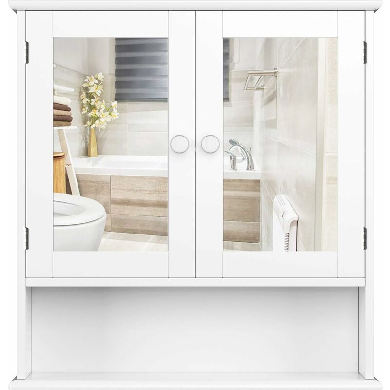 Armario rústico con puertas de espejo Armario de baño Armario de baño colgante Armario blanco (Tipo-2) - Homfa
Armario rústico con puertas de espejo Armario de baño Armario de baño colgante Armario blanco (Tipo-2) - Homfa