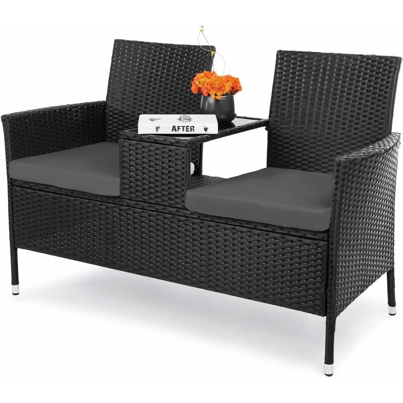 Conjunto de jardín ,Banco de Sofá,Banco de 2 Plazas con reposabrazos Respaldo (Negro, 130.4 * 56 * 82.5 cm) - Homfa
Conjunto de jardín ,Banco de Sofá,Banco de 2 Plazas con reposabrazos Respaldo (Negro, 130.4 * 56 * 82.5 cm) - Homfa