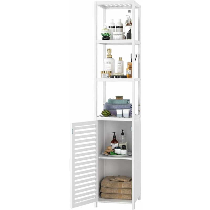 Estante de almacenamiento de bambú Estante de baño Estante de cocina Gabinete de 3 niveles con puerta 33 × 33 × 169 cm (Blanco) - Homfa
Estante de almacenamiento de bambú Estante de baño Estante de cocina Gabinete de 3 niveles con puerta 33 × 33 × 169 cm (Blanco) - Homfa