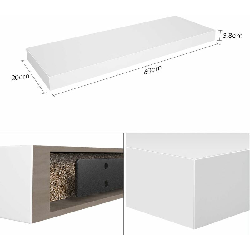 Homfa Estantes Colgantes Juego de 2 estantes de pared para salón, dormitorio, oficina o cocina 60x20x3,8cm
Homfa Estantes Colgantes Juego de 2 estantes de pared para salón, dormitorio, oficina o cocina 60x20x3,8cm
