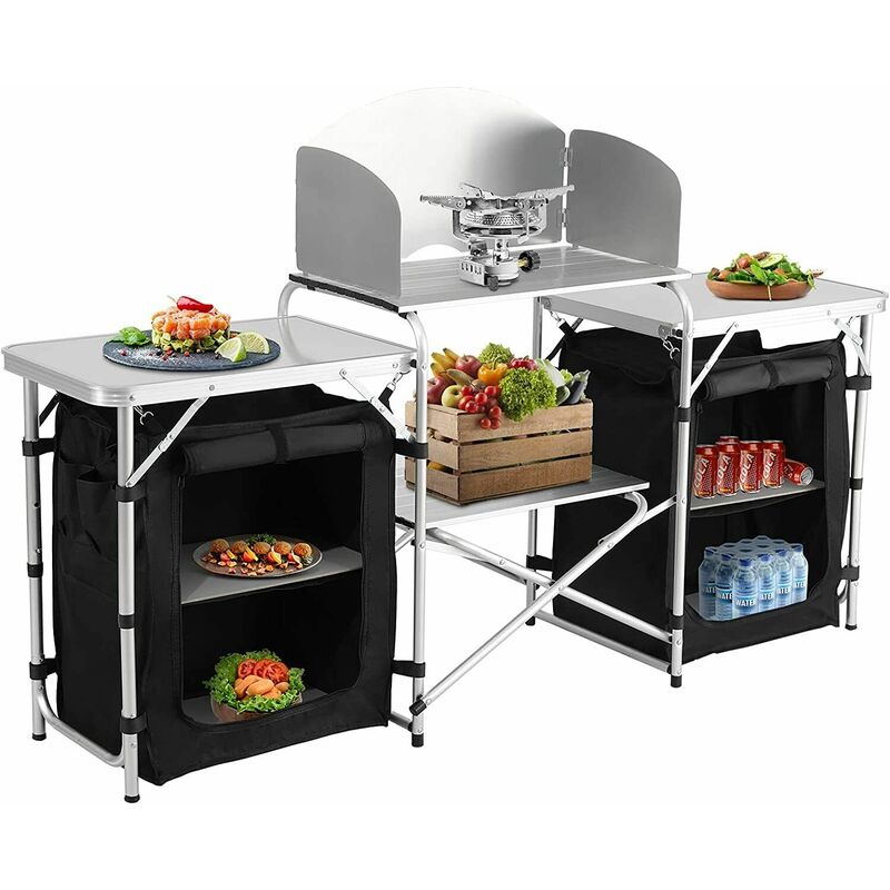 Homfa Groß XXLCampingküche alu caja de cocina armario de camping armario plegable cortavientos al aire libre
Homfa Groß XXLCampingküche alu caja de cocina armario de camping armario plegable cortavientos al aire libre