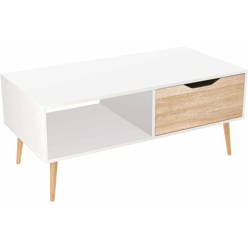 Homfa Mesa de centro escandinava Mesa de centro de madera para escritorio de TV 100x49,5x43cm Blanco
Homfa Mesa de centro escandinava Mesa de centro de madera para escritorio de TV 100x49,5x43cm Blanco