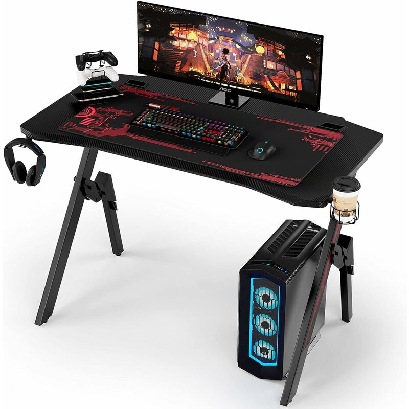 HOMFA Mesa de juegos, escritorio de computadora, mesa de juegos ergonómica para PC con alfombrilla de ratón, gancho para auriculares, cable, gancho
HOMFA Mesa de juegos, escritorio de computadora, mesa de juegos ergonómica para PC con alfombrilla de ratón, gancho para auriculares, cable, gancho
