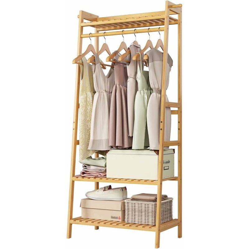 Homfa - Percha para burro de bambú con 3 estantes 1 barra 2 ganchos para colgar ropa 70 x 42 x 164 cm
Homfa - Percha para burro de bambú con 3 estantes 1 barra 2 ganchos para colgar ropa 70 x 42 x 164 cm