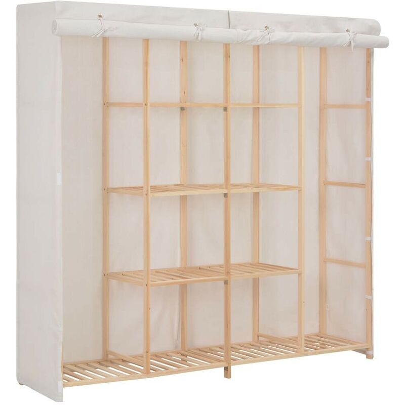 Armario de tela blanco 173x40x170 cm - Hommoo