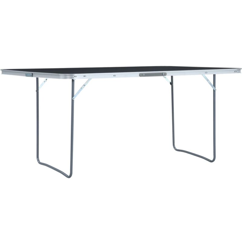 Mesa de camping plegable de aluminio gris 180x60 cm - Hommoo 
Mesa de camping plegable de aluminio gris 180x60 cm - Hommoo