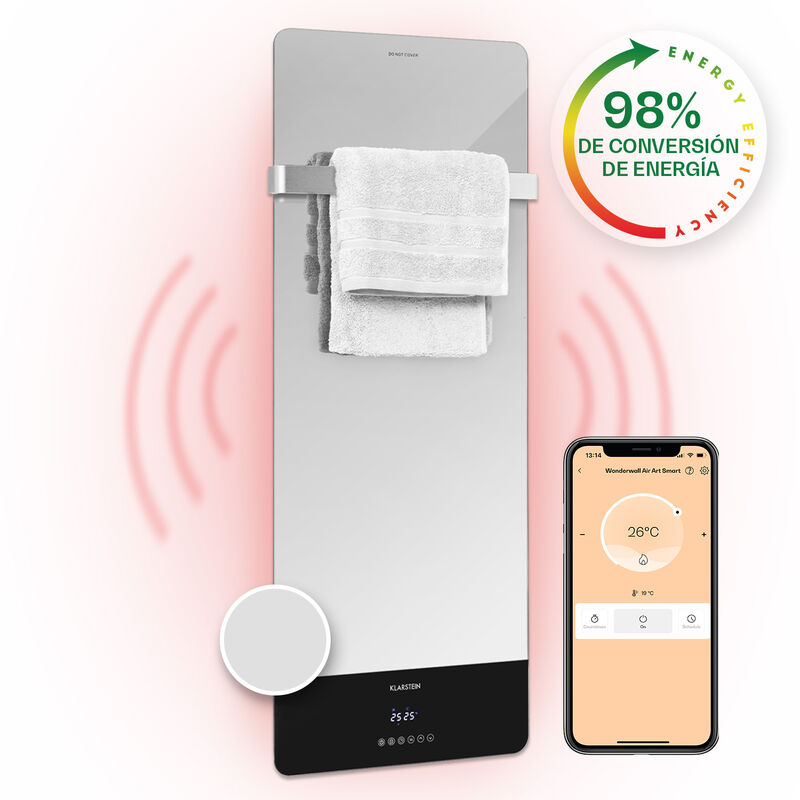 Hot Spot Crystal Reflect Smart Panel calefactor por infrarrojos 850W App Temporizador Espejo
Hot Spot Crystal Reflect Smart Panel calefactor por infrarrojos 850W App Temporizador Espejo