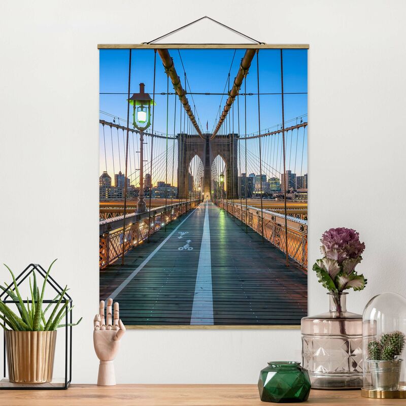 Imagen de tela - Dawn On The Brooklyn Bridge - Alto 4:3 Dimensión LxA: 133.5cm x 100cm